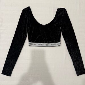 Victoria's Secret Black Velvet Crop Top